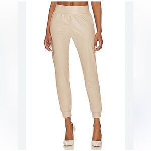 Commando NWT Faux Leather Jogger Pants XSmall Sand Womens Stretch Tapered